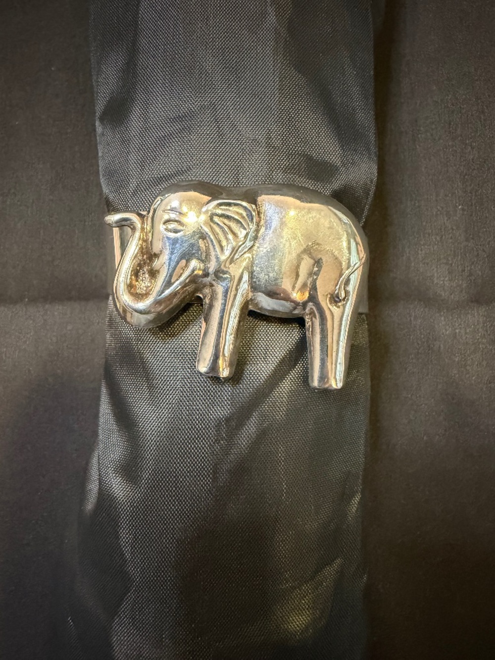 Women's Unique Silver-Plated Elephant Cuff Bracelet – 7" Around by 3/4" Wide